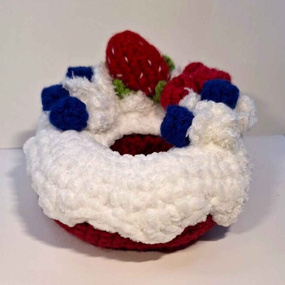 Handmade Amigurumi Decadent Red Velvet Donut